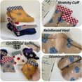 thumbnail image 4 of Vintage Style Crew Socks with Cute Floral Cuff for Women, 4 of 7