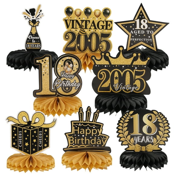 KAKOWELY 1 juego de centro de mesa de panal de cumpleaños, decoración de mesa para fiesta, suministros de cumpleaños