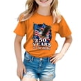 thumbnail image 4 of WUANDIXFA 250th Anniversary Shirt for Kids Vintage American Flag Independence Day 250 Anniversary Shirt Unisex (Orange, 7-8 Years), 4 of 5