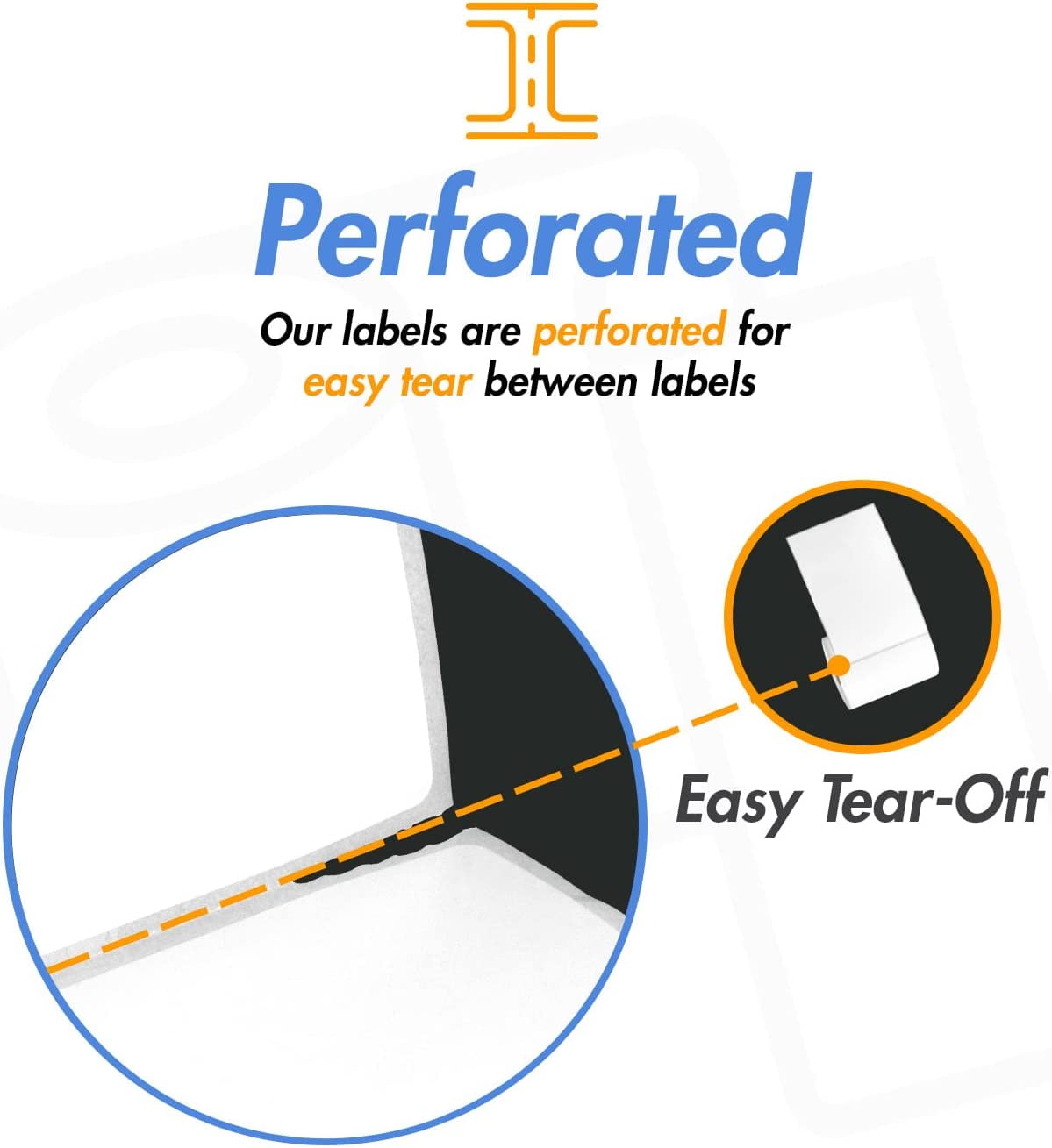 OfficeSmartLabels – 1" x 1" Removable Square Direct Thermal Labels - Compatible with Rollo & Zebra Desktop Printers and More – 1” Core; Perforated, Water & Oil Resistant (10 Rolls, 13800 Labels)