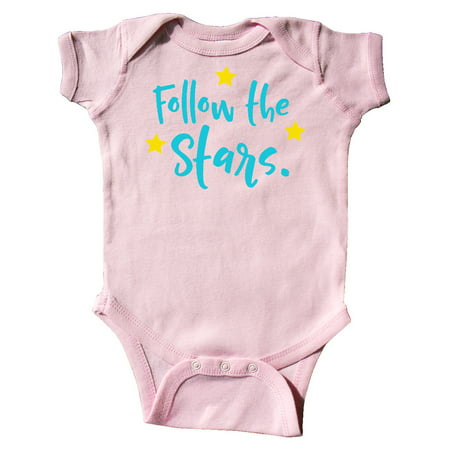 

Inktastic Follow The Stars - Blue Yellow Gift Baby Boy or Baby Girl Bodysuit