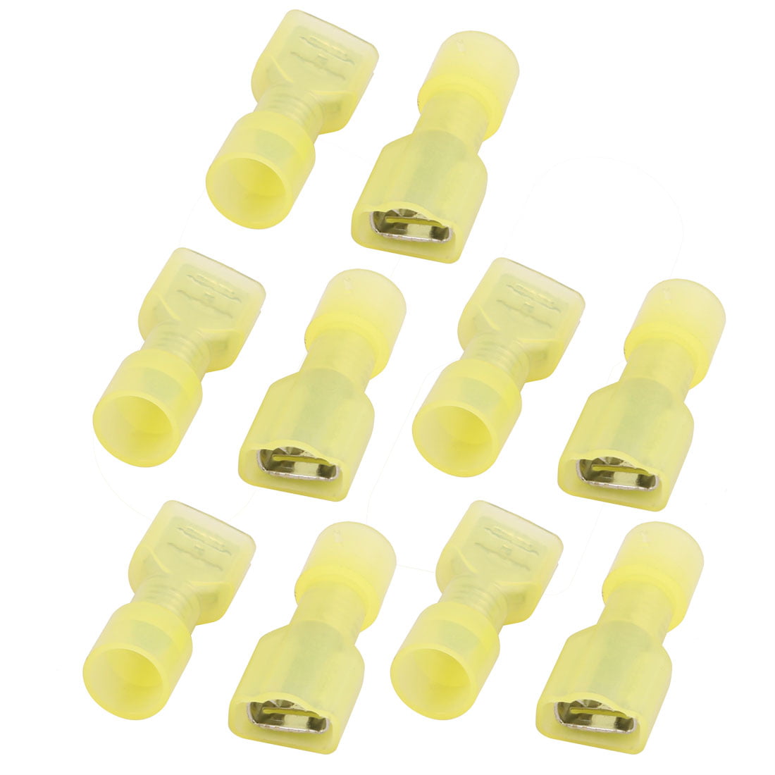 50 x Yellow 6.3mm Female Fully Insulated Crimp Spade Connector 