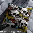 thumbnail image 2 of Manfei Skull Skeleton Sewing & Crafting Fabric (5 Yards), Gothic Moth Home Decor Fabric by the Yard, Halloween Theme DIY Fabric, 2 of 6