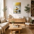 Curated visual reference: Abstract Yellow Dress Woman Framed Canvas Wall Art Modern Textured Photo Inspiration