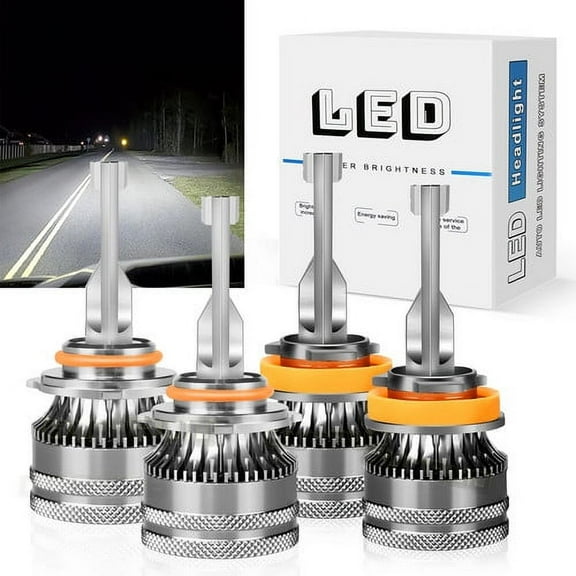 Combo LED Headlight Bulbs 6000K for 2007-2019 GMC Sierra 3500 High Low Beam White 4X