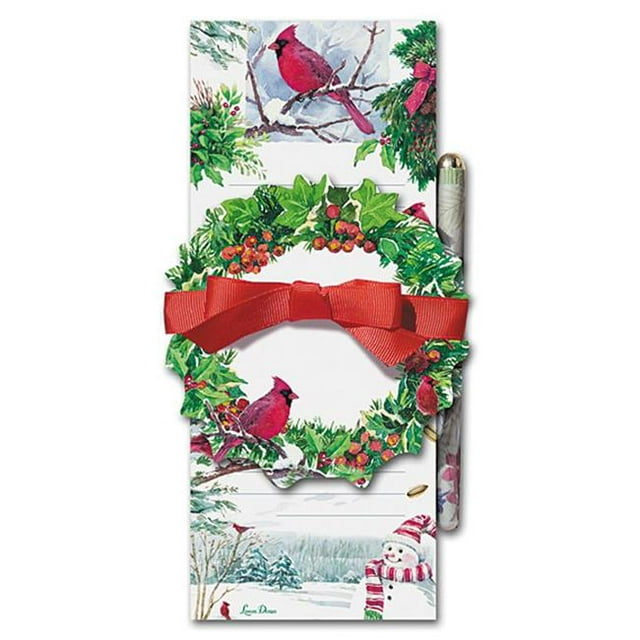 Lissom Design W23041 Liste d'Oiseaux de Neige et Jeu de Stylos pour Bloc-Notes Découpés