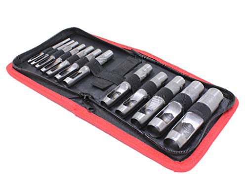 Hollow Hole Punch Leather Belt Gasket Craft Metal Rubber Vinyl Plastic Tool JC Performance 12 Pc 
