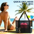 thumbnail image 3 of Mesh Beach Bag, Large Beach Tote with Zipper Pocket for Family Pool Bag for Toys & Vacation Essentials, 3 of 8