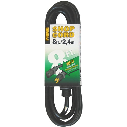 Prime Wire 8-Foot 16 3 SJTW Indoor and Outdoor Extension Cord, Black by Prime Wire