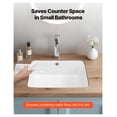thumbnail image 2 of Undermount Bathroom Sink 15.75x12, White Ceramic Vessel Sink with Overflow, Under Counter Drop-in Lavatory, Rectangular Modern Basin for Small Bathrooms, 2 of 6