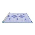 thumbnail image 2 of Ahgly Company Machine Washable Indoor Round Solid Blue Modern Area Rugs, 8' Round, 2 of 4