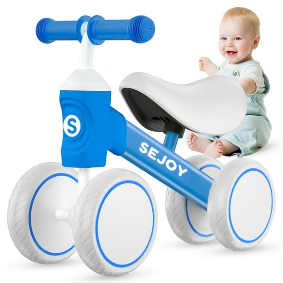 Sejoy Baby Balance Bike, 10-36 Month Kids Toddler Walker, 4 Wheels Riding Toys for Boys and Girls, First Birthday Gifts