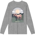 thumbnail image 4 of Western Howdy Cow Crew Neck Long Sleeve Heather Gray Adult Tee
-Medium, 4 of 6