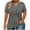 Gray, variant on QUNYINEY Women's Tops Solid Casual V Neck Short Sleeve Shirts Plus Size Loose Shirts for Women Trendy