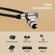 EBXYA 2ft Shielded XLR Cable 2-Pack - 3-Pin Balanced Audio, M/F for Microphones, PA Systems, Copper Shielded