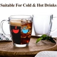 thumbnail image 4 of Yalumo Glass Coffee Mugs Set of 6, 12oz Clear Coffee Cups with Handle, Tea Cup Set for Hot/Cold Beverages, Glass Mugs for Tea, Latte, Cappuccino, Juice, Smoothies, 4 of 7