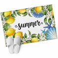 thumbnail image 2 of Summer Lemon Washable Small Entryway Area Rugs 2'x3', Watercolor Oceans Blue Shells Starfish Flower Farmhouse Low Pile Throw Rug Non-Slip Sturdy Edge Binding Carpet for Front Door Floor Room Entry, 2 of 9
