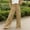 A_ Khaki, variant on Women's Summer Big Pocket Wide Leg Long Pants, Elastic Waist Drape Fabric Suit Style Trousers Khaki XL