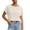 Beige, variant on Crochet Tops for Women Crochet Tops for Women Crochet Lace Knit Crew Neck Boho Short Sleeve Casual Blouse Pink S