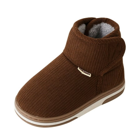 

QYZEU Girl Slides Size 4 Winter Boot for Girl Childrens Shoes Winter Thick ry Shoes Flat Heel Casual Home Cotton Slippers Casual Shoes