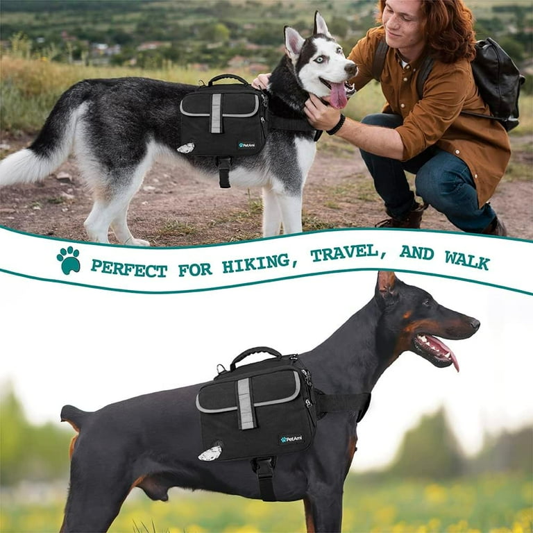 Dog Backpack for Medium Large Dogs Dog Saddle Bag for Dogs to Wear Harness Saddlebag with Reflective Safety Side Pockets for Hiking Camping Vest Dog Pack for Travel Orange Medium Walmart