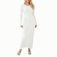thumbnail image 3 of Gupgi Robe Ajustée en Tricot pour Femmes, Robe Longue Unie au Crochet, Robes d'Automne, 3 of 3
