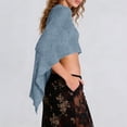 thumbnail image 6 of Feancey Sheer Poncho for Women Trendy Asymmetrical Beach Cover Ups Lightweight See Through Summer Shawl Tops for Swim Vacation Dailywear Sky Blue Free Size, 6 of 9