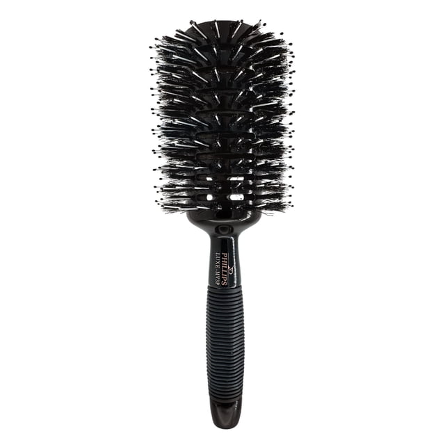 Phillips Brush Luxe Monster Vent 3 Cepillo de pelo profesional con punta de polietileno (barril de 3,5 de diámetro) - Cepillo para el cabello con ventilación negro y oro rosa Pelo de jabalí mixto y ce