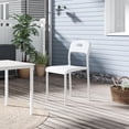 thumbnail image 4 of Dining Chairs, Stackable Modern Kitchen Chairs, Plastic Dining Room Chair with Metal Legs, Easy Assembly, Waterproof & Stain-Resistant, Suitable for Indoor and Outdoor, White, 4 of 7