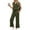 Army Green, variant on Women's Side Slit Lounge Sets 2 Piece Outfits V Neck Fashion Tracksuit Sweatsuit and Wide Leg Loungewear Pant
