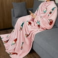 thumbnail image 6 of Catalonia Wearable Blanket with Sleeves and Pocket, Cozy, Soft Fleece Blanket Robe for Adult Women and Men in Pink Christmas Dwarf Pattern, 73" x 51", 6 of 7