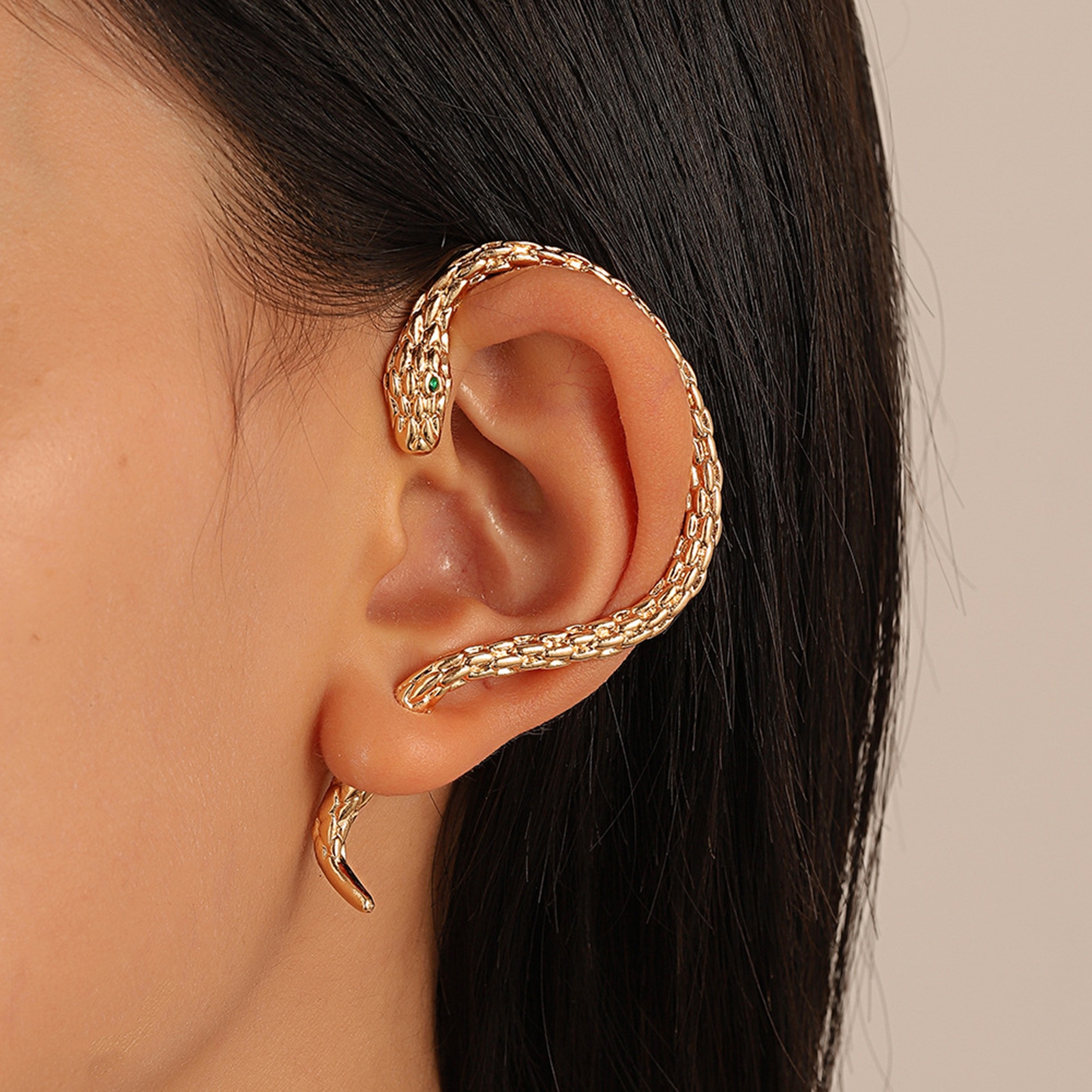 SmartBy 1Pc Exaggerated Snake Shape Ear Cuff Earring Retro Small Animal Ear Clip Fine Workmanship Earring Fashion Accessories