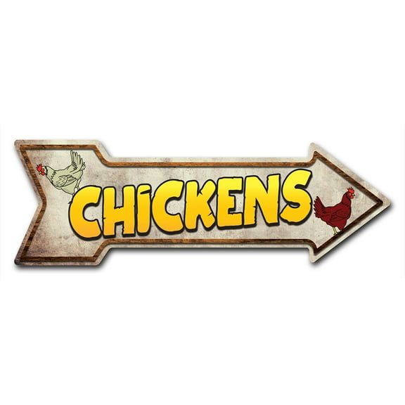 SignMission Decal Art Chickens Decal Indoor/ Outdoor Decor 24" Direction Sticker Vinyl Wall Decals
