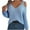 Blue, variant on Lovskoo Sweaters for Women Trendy Casual Long Sleeve Off Shoulder V-Neck Keeping Warm Outing Blouse Sweater Blue