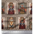 thumbnail image 1 of Soimoi Satin Silk Fabric Animal Skin & Chinese Opera Mask Devil Printed Craft Fabric by The Yard 42 Inch Wide, 1 of 3