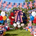 thumbnail image 5 of Independence Day Front Door Wreath, Artificial Green Leaves, Flowers and Bow Decor, Faux Floral Wreath for Indoor Outdoor Parties, Home and Garden Wall Decor, Patriotic 4th of July Accent, 20in, A, 5 of 8