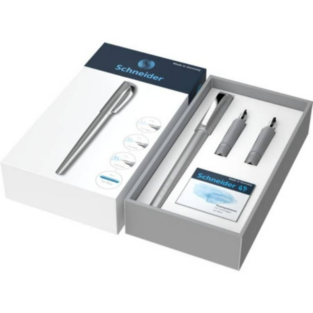 Set De Regalo Pluma Fuente Callissima Gris Con Repuestos Schneider