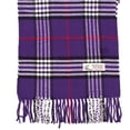thumbnail image 2 of TZ Promise Women Men Purple Plaid Scarves Classic Warm Soft with Fringes for Winter, 2 of 2