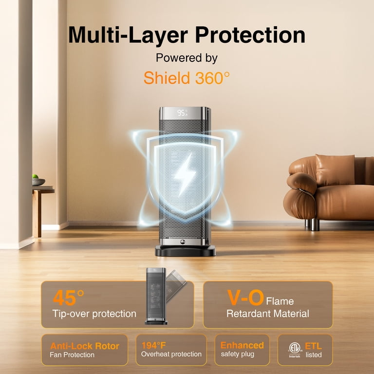 Portable Electric Space Heater with Thermostat photo 2