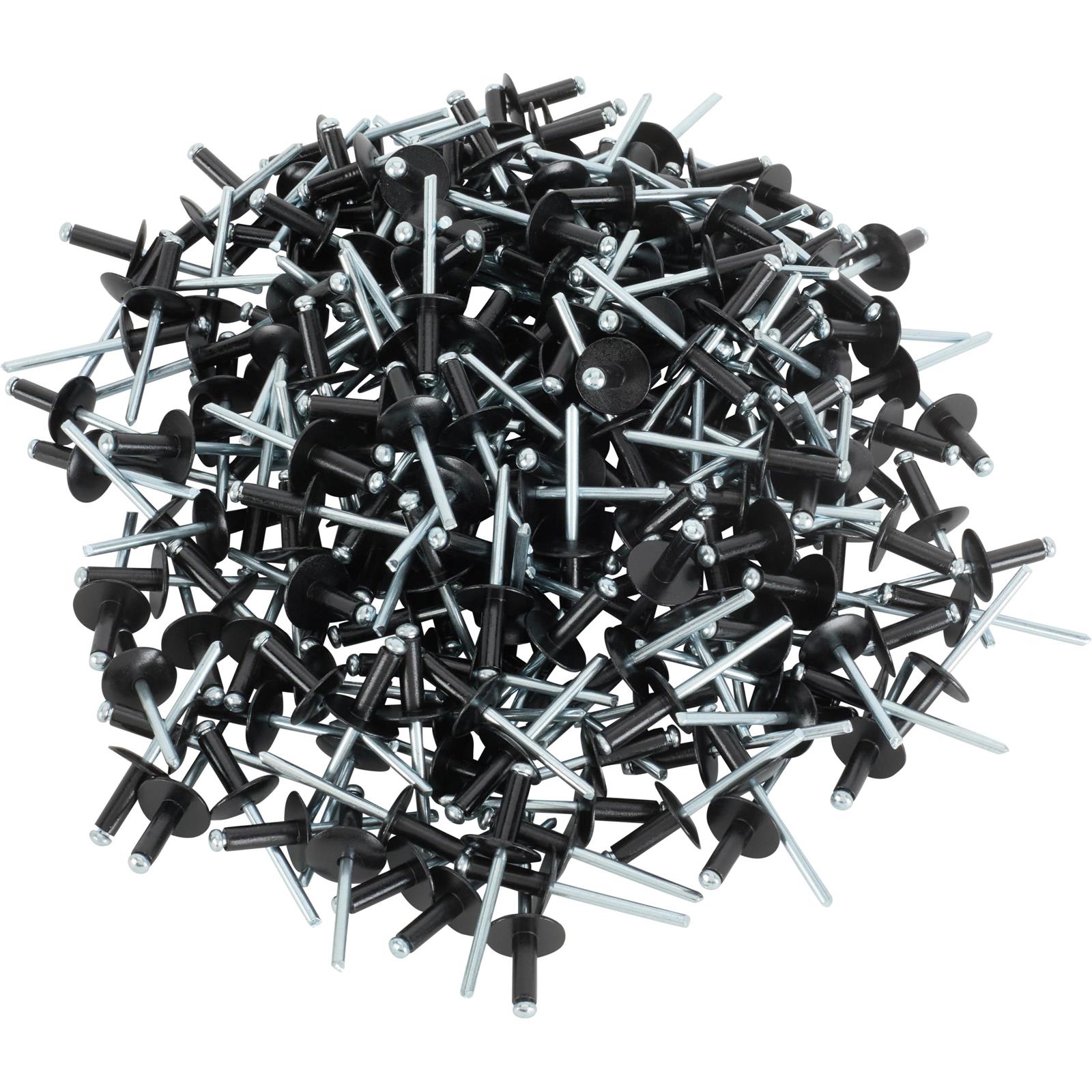 Tru Rivet 3/16 Large Head, Flat Blk, Alum., Box of 250