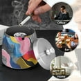 thumbnail image 4 of Yayeee Ashtray with Lid for Cigarette Smokeless Stainless Steel Home Ash Holder, Stripes Pattern, 4 of 7