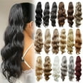thumbnail image 3 of Dengmore 24 Inch Ponytail Extension Claw Long Curly Wavy Tail Natural Soft Clip In Hair Extension Synthetic Hairpiece For Women Natural Looking Wigs for Daily Party, 3 of 3