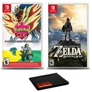 Pokemon Shield & Expansion Pass Switch Game Bundle + Legend of Zelda: Breath