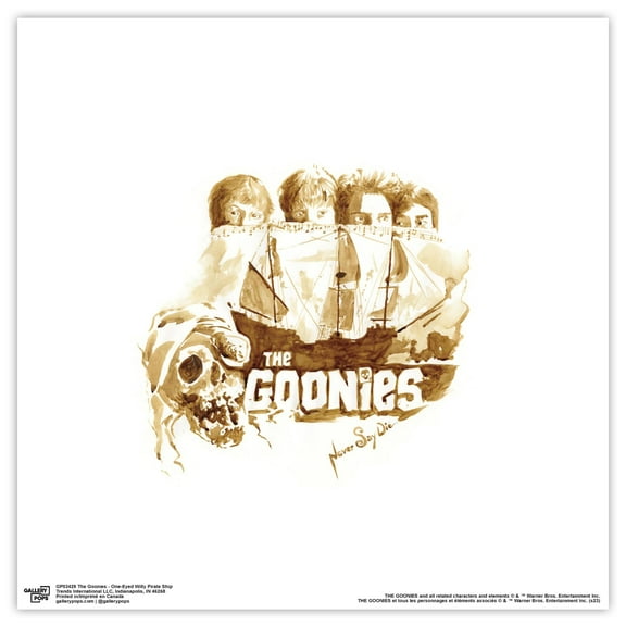 Gallery Pops The Goonies - One-Eyed Willy Pirate Ship Wall Art, Unframed Version, 12" x 12"