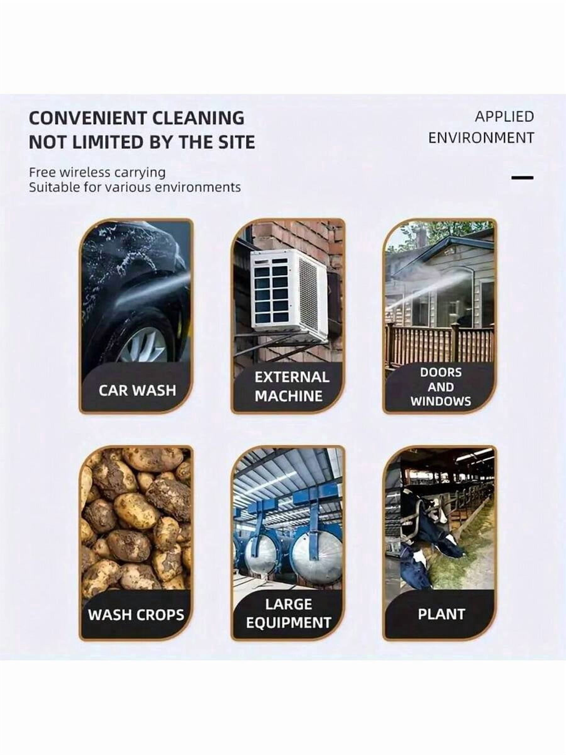 [Rechargeable Electric Cleaning Tool] Cordless High-Pressure Car Washer Gun- Portable Rechargeable Electric Cleaning Tool With 435PSI Water Gun, Foam Cannon