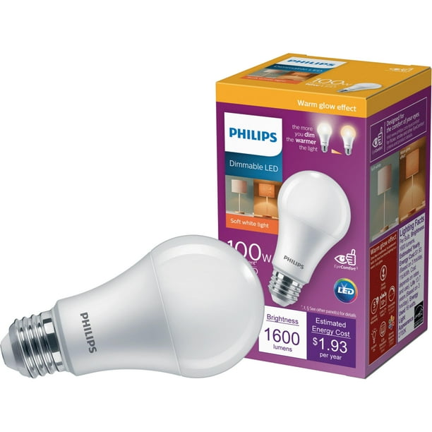Philips Warm Glow A19 Medium LED Light Bulb, Title 20 Compliant