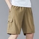thumbnail image 4 of Ceisia Men's Fashion Casual Workwear Stretchy Gift Waist Multiple Zipper Pockets Solid Half Shorts - All-Season Outdoor Daily P ants, 4 of 7