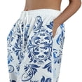 thumbnail image 3 of Women Two-Piece Clothes Set Butterfly Printed Halter Crop Tops and Loose Pants Holiday Beach Wear, 3 of 6