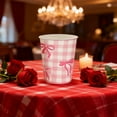 thumbnail image 3 of Coollooc 24Pcs Valentine's Day Themed Disposable Tableware Set, Pink Paper Cup Paper Plates and Paper Napkin Set With Bow Suitable for Valentines Day Party Supplies(D), 3 of 7