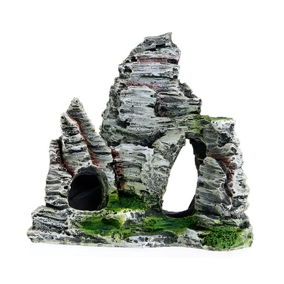 ACDANC Freshwater Saltwater Aquarium Mountain Ornament Rockery Landscape Fish Tank Decor Fishes House Viewing Rock Accessories - 11x5.5x11cm